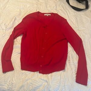 Red loft Knit cardigan size L, some pilling